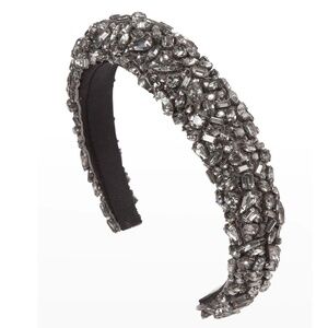 Jennifer Behr Czarina Crystal Embellished Headband Black